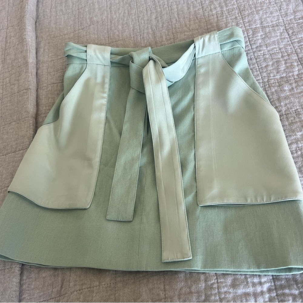 Rosetta Getty Two-Tone Green Pencil Skirt